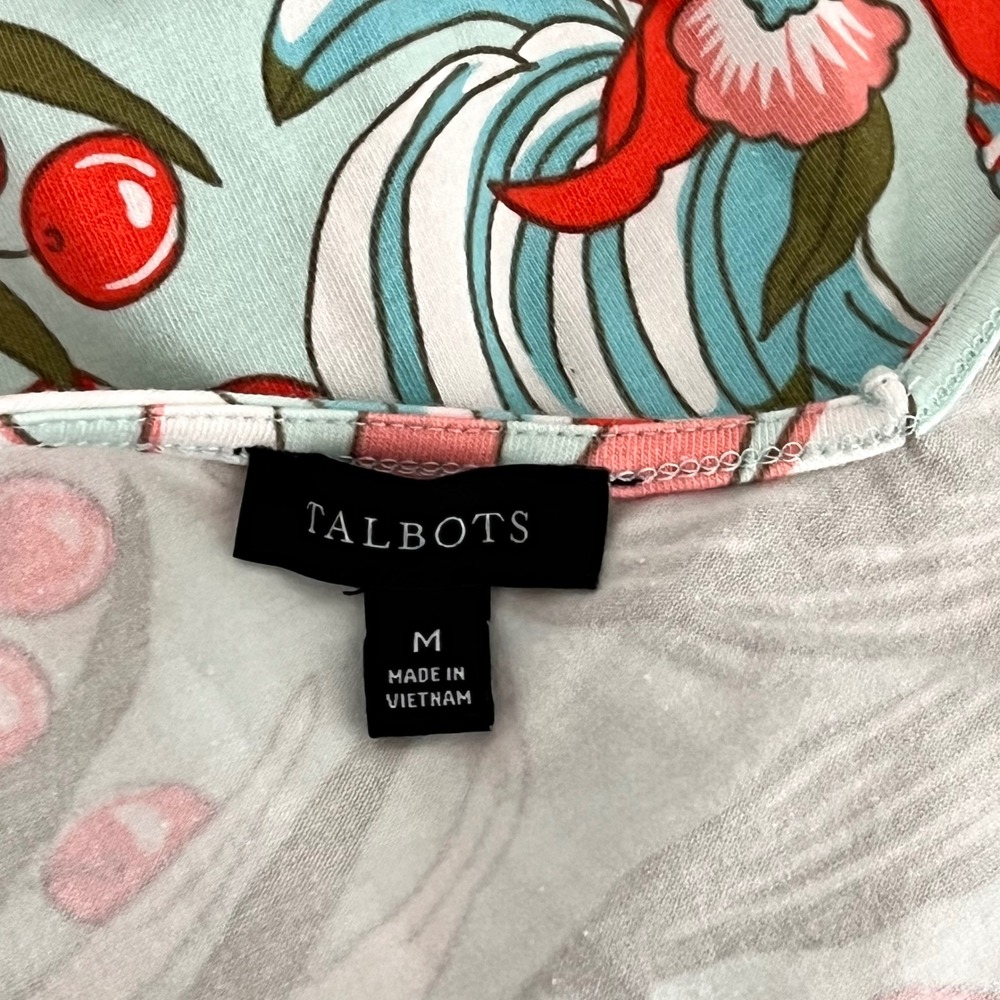 Talbots Coastal Tropical Parrot Floral Size M V-Neck A-Line Maxi Pullover Dress - Picture 9 of 11